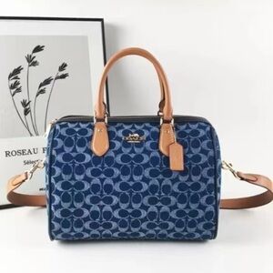 Coach Rowan Satchel Bag In Signature Denim Canvas NWT CY699
